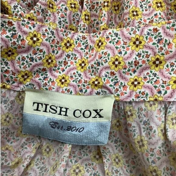 Tish Cox Parterre Aubrey Top Yellow Pink Ditsy Floral Long Sleeve Size Small - Picture 8 of 10